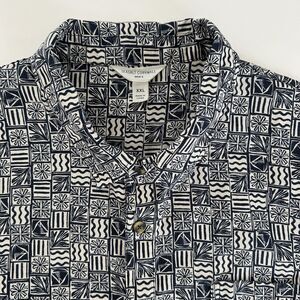 Seasalt Cornwall Mens Linen Shirt Sz XXL Blue Heron Floral Print Short Sleeve